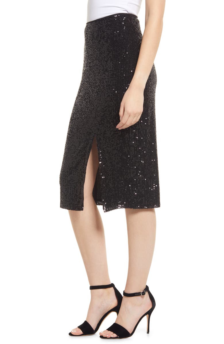 Halogen<sup>®</sup> Sequin Side Slit Skirt, Alternate, color, 