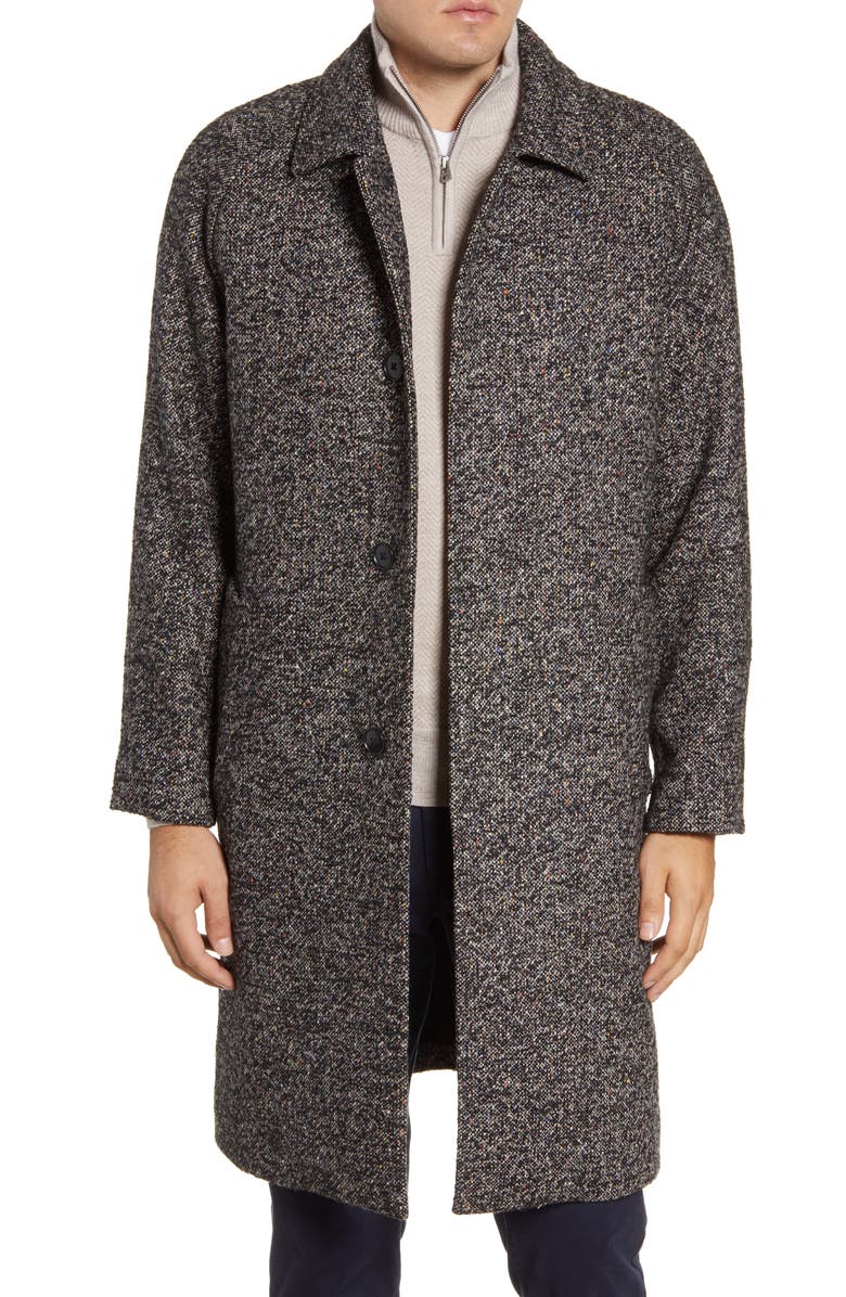 Bonobos Raglan Sleeve Tweed Wool Blend Trench Coat, Main, color,