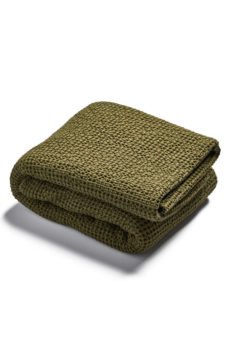 PIGLET IN BED Waffle Cotton Throw Blanket, Main, color, 