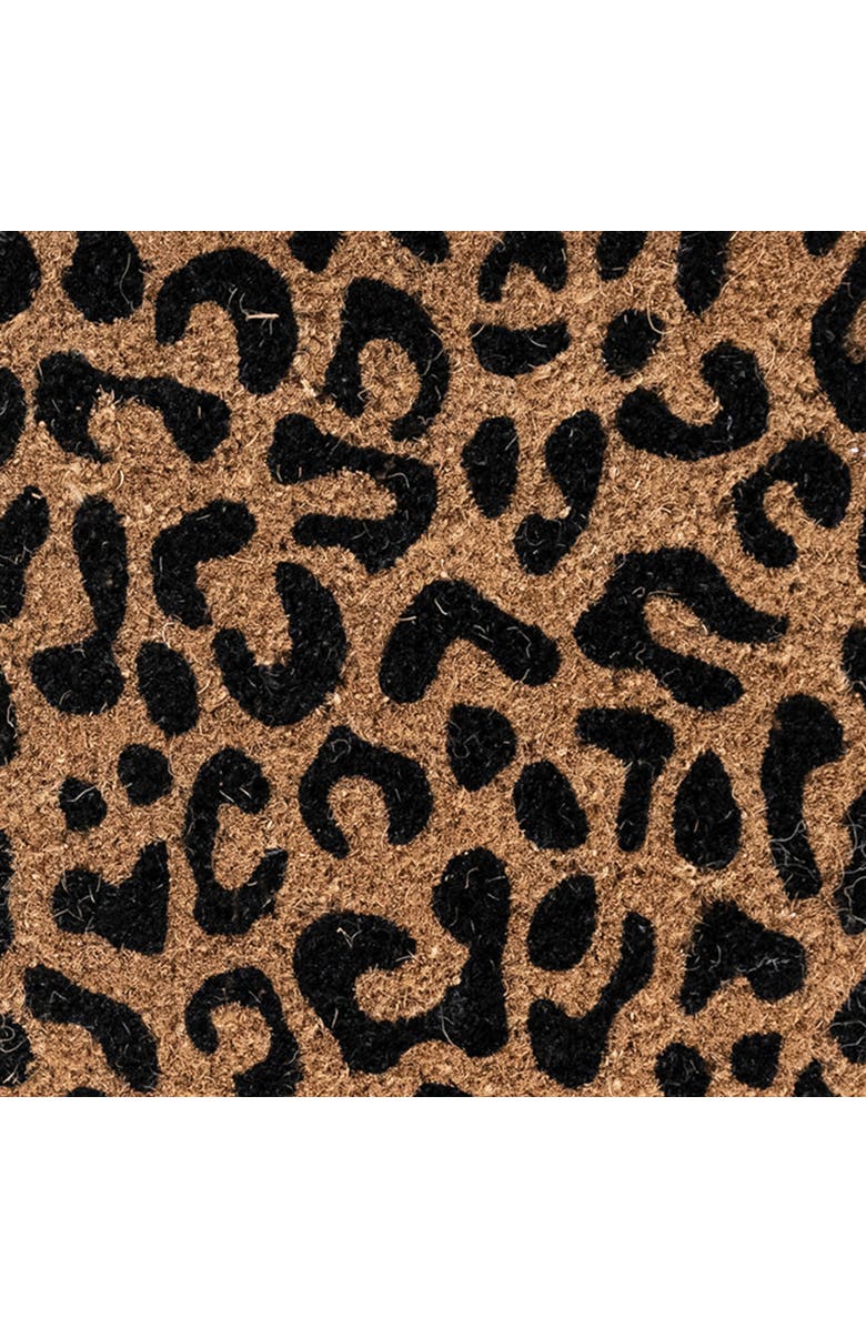 Storied Home Natural Coir Double Doormat with Leopard Print, Natural, Alternate, color, Natural