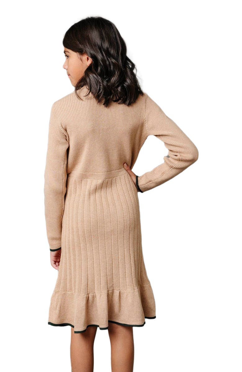 Hope & Henry Girls' Organic Mock Neck Flounce Sweater Dress, Kids, Alternate, color,