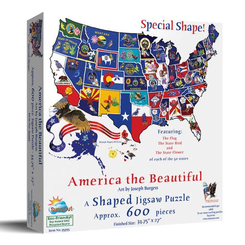 America the Beautiful 1000 piece Jigsaw Puzzle for Adults Special Shape
