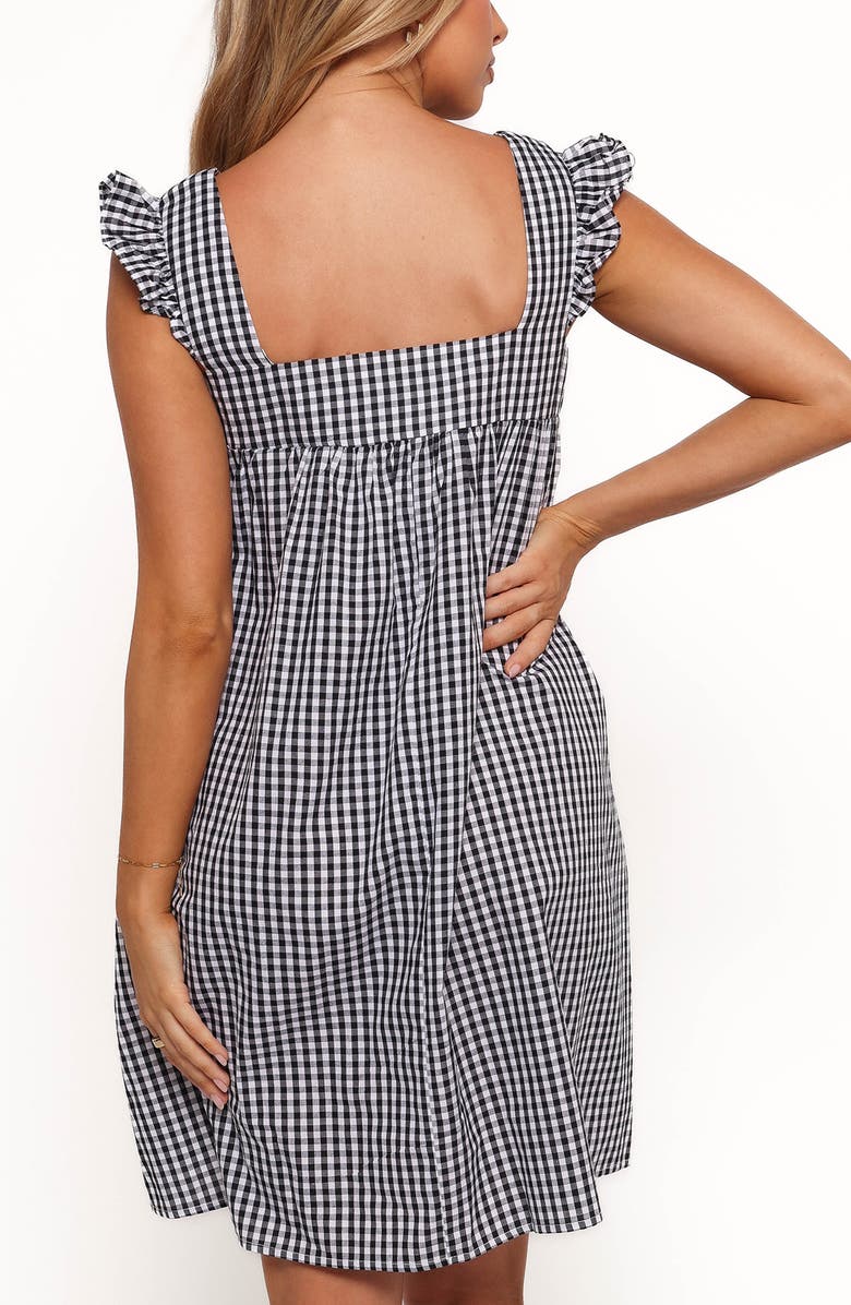Petal & Pup Nola Check Sleeveless Minidress, Alternate, color, Black Gingham
