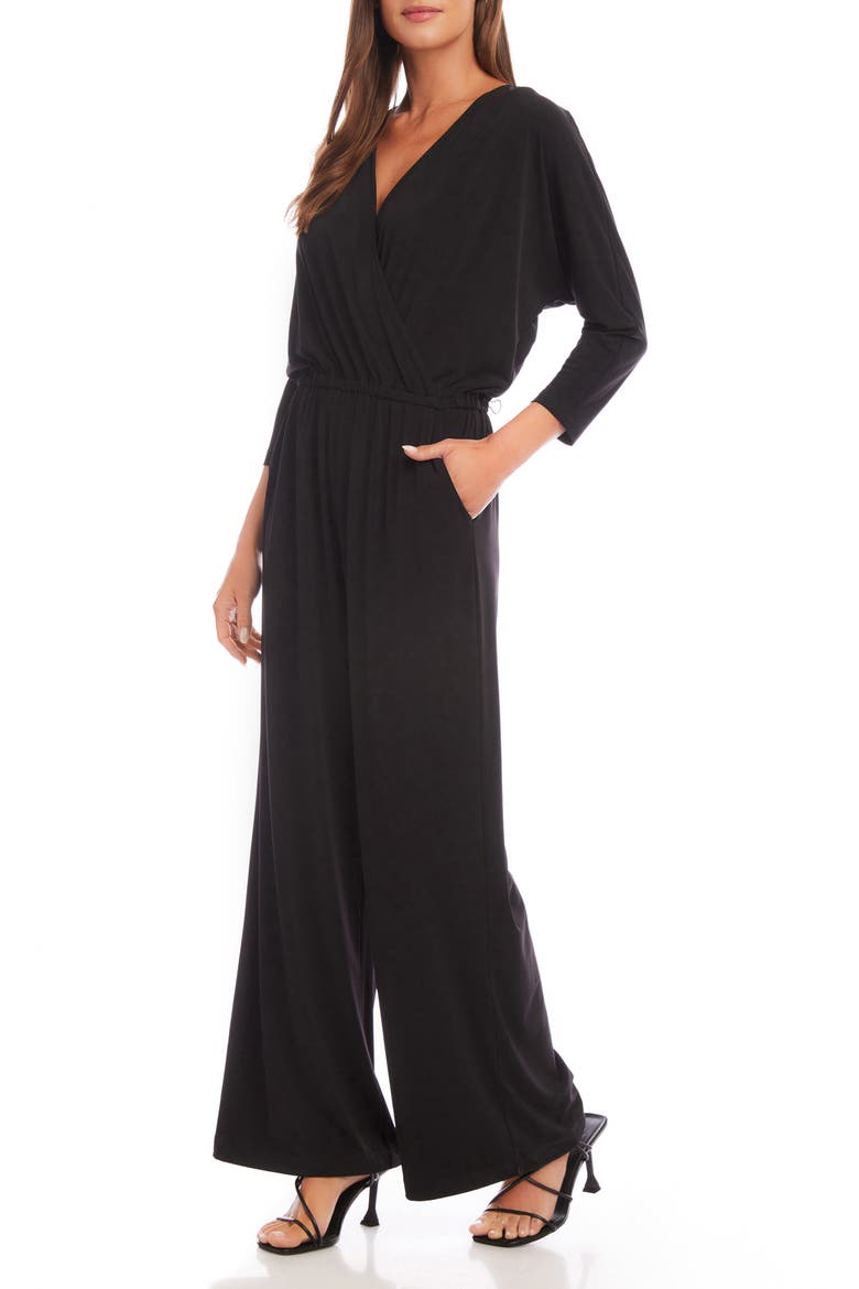 Travel Jersey Wide Leg Jumpsuit, Alternate, color, BLACK