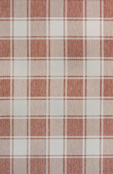 Sabine Traditional Farmhouse Bold Gingham Indoor/Outdoor Area Rug