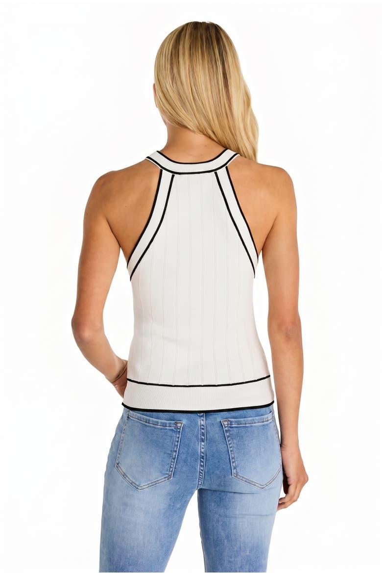 Martha Button Halter Tank, Alternate, color, white