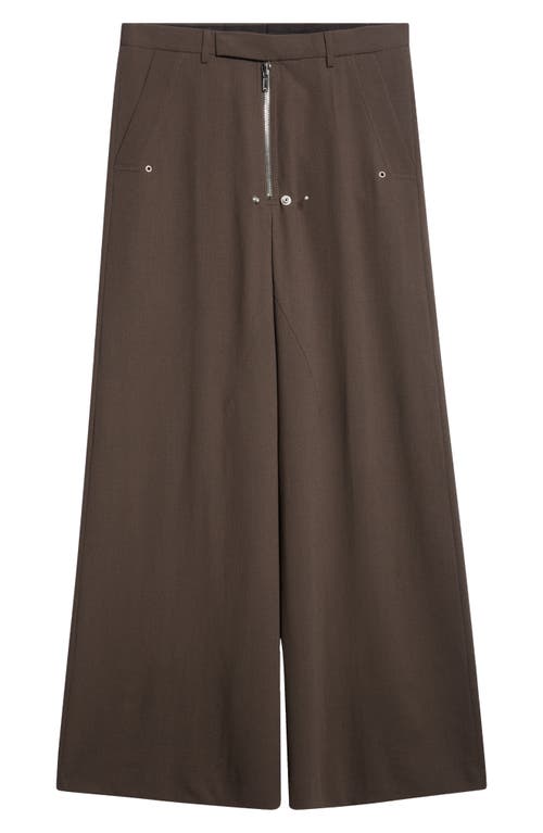 Rick Owens Belas Tailored Wide Leg Pants In Brown