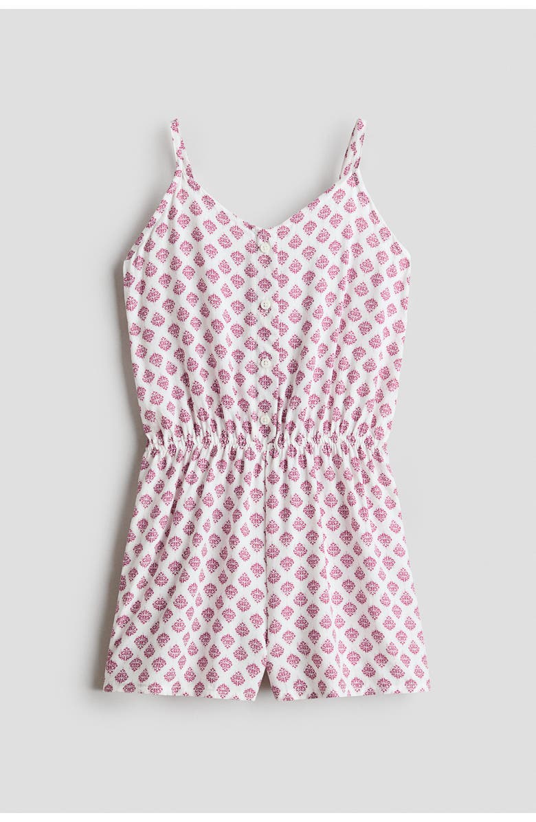 H&M Printed Viscose Jumpsuit, Main, color, White/Patterned