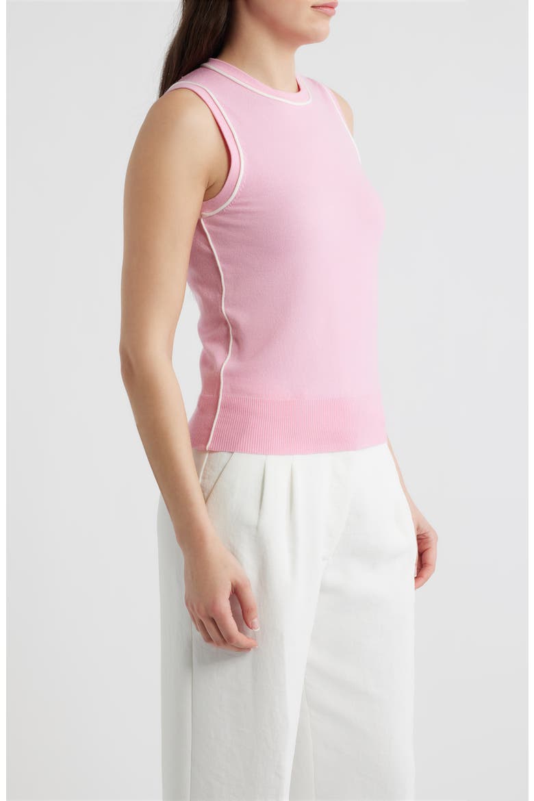 Contrast Piping Crop Tank, Alternate, color, PINK WITH ECRU DETAILS