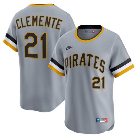Men's Nike Roberto Clemente Gray Pittsburgh Pirates Throwback Cooperstown Collection Limited Jersey