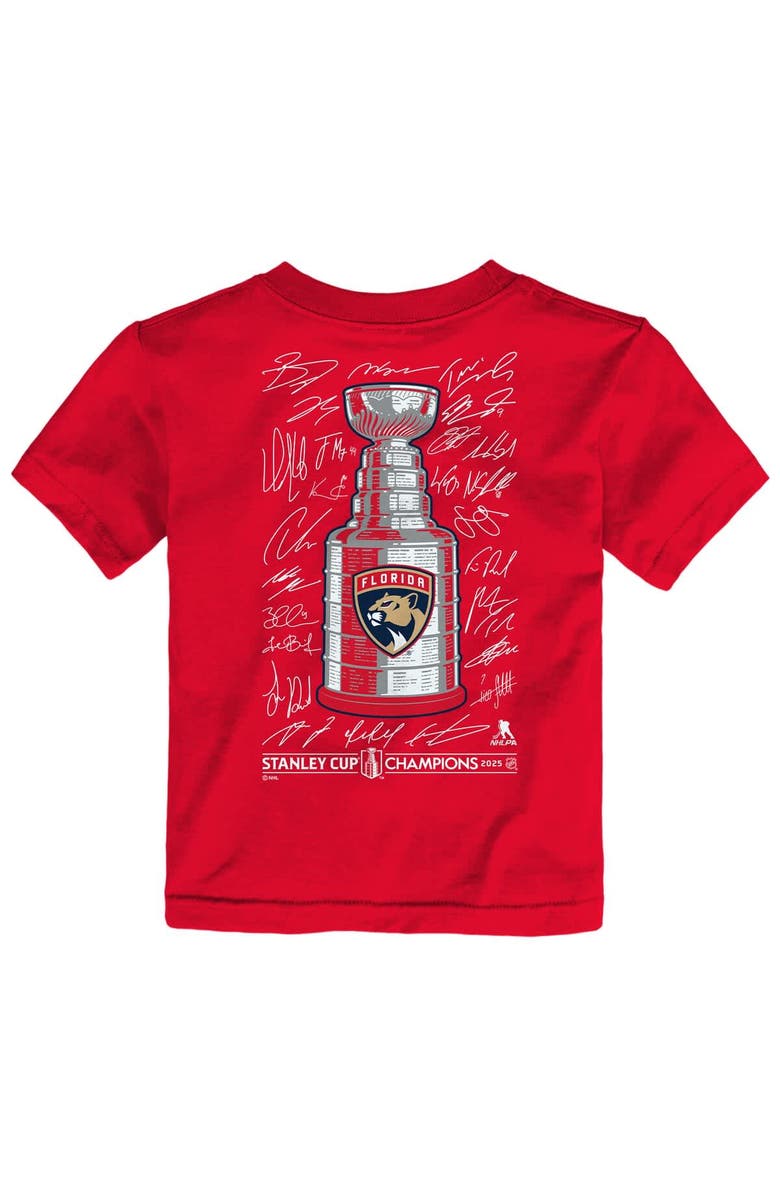 FANATICS Toddler Fanatics Red Florida Panthers 2025 Stanley Cup Champions Signature Roster T-Shirt, Alternate, color, 