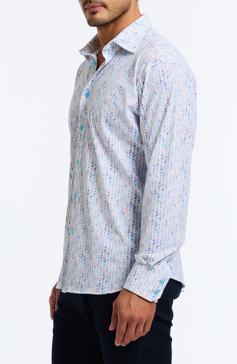 Robert Graham Slauson Classic Fit Herringbone Knit Button-Up Shirt, Alternate, color,