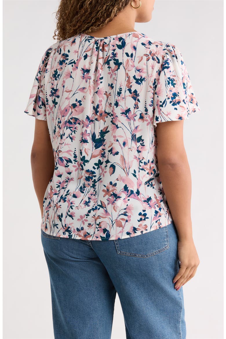 Flutter Sleeve Top, Alternate, color, PINK