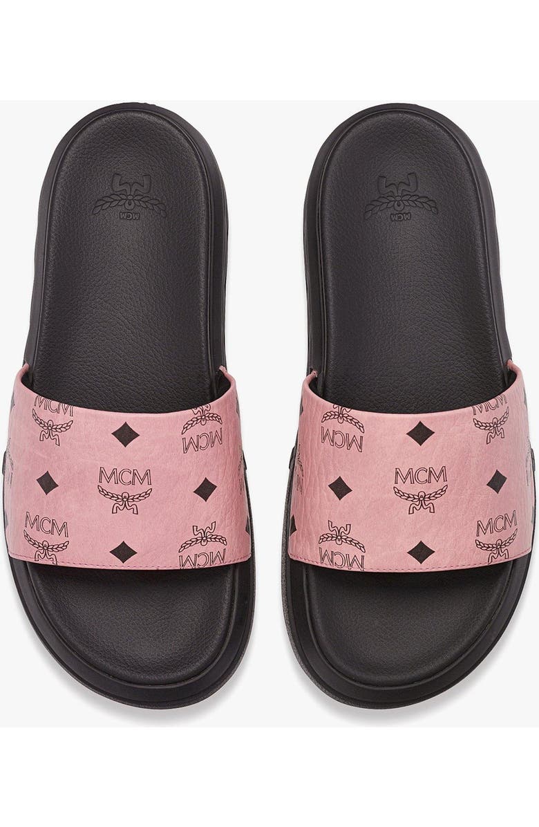 MCM Visetos Slide Sandals, Alternate, color, Pink