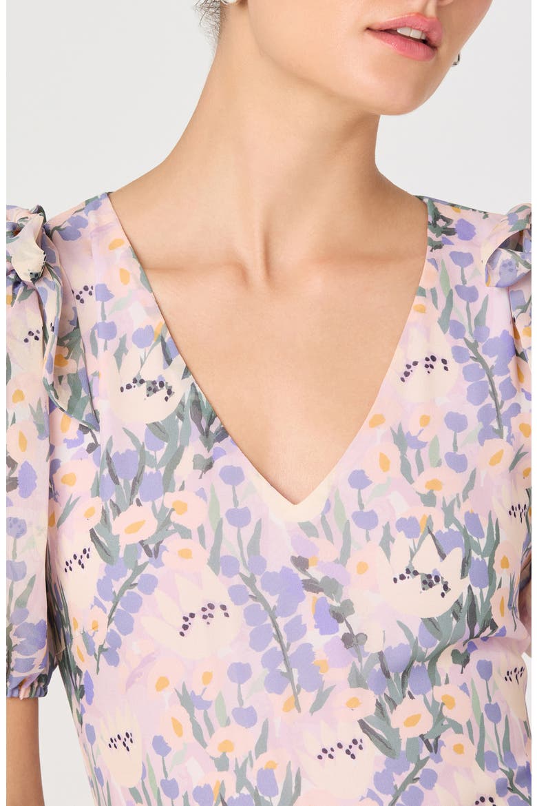 Jessenia Puff Sleeve Dress, Alternate, color, LILAC FLORAL