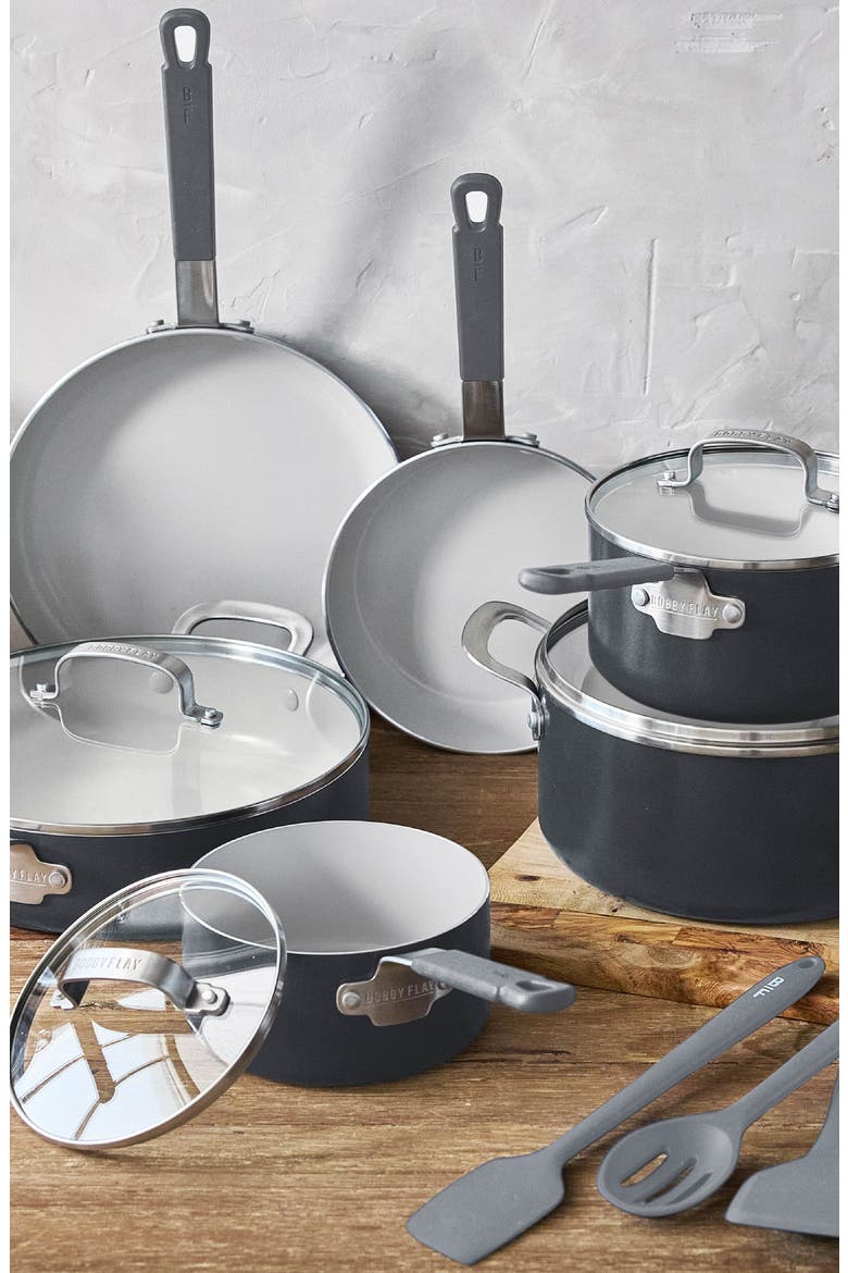 x Bobby Flay Professional Ceramic Nonstick 13-Piece Cookware Set, Alternate, color, GRAPHITE