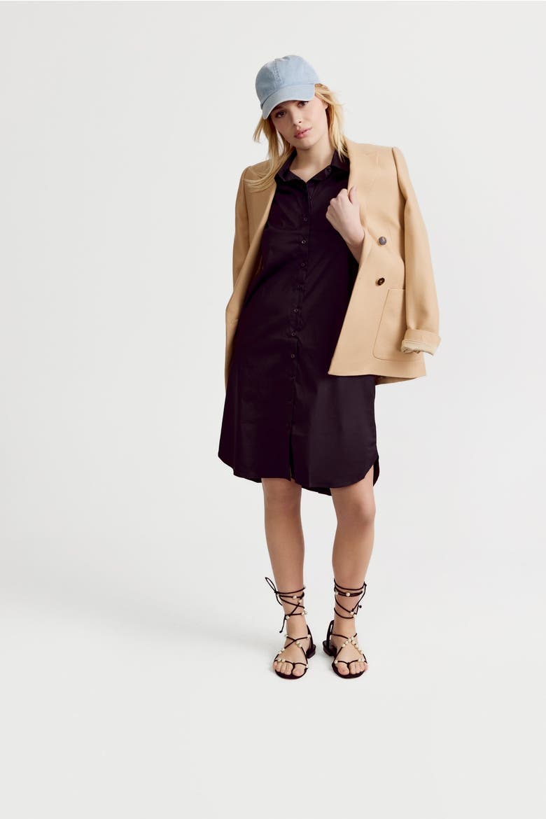 The Sleeveless Shirt Dress, Alternate, color, Black