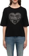 Zadig & Voltaire Taida Crystal Embellished Graphic Heart T-Shirt