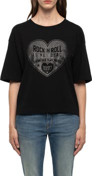Zadig & Voltaire Taida Crystal Embellished Graphic Heart T-Shirt