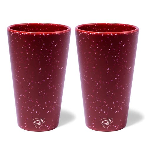 Silipint Silicone Pint Glasses 2 Pack 16oz in Red 