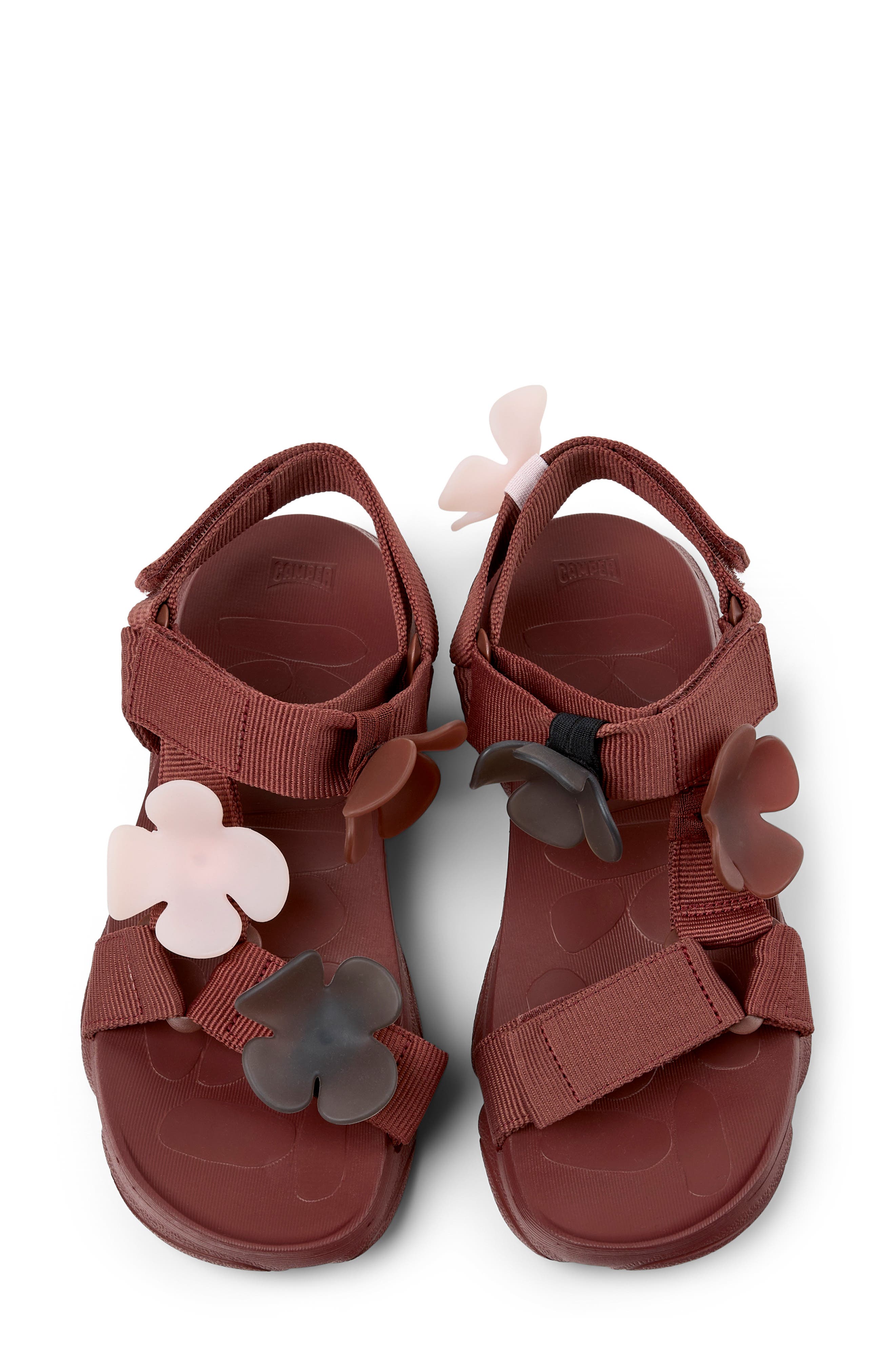 Camper Karst Twins Mismatch Sandal, Alternate, color, Burgundy