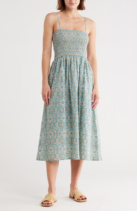 Smocked Midi Dress