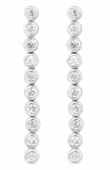 EFFY Sterling Silver Lab Grown Diamond Linear Drop Earrings