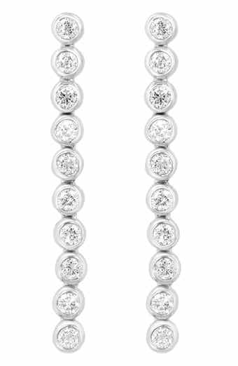 EFFY Sterling Silver Lab Grown Diamond Linear Drop Earrings