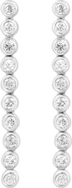EFFY Sterling Silver Lab Grown Diamond Linear Drop Earrings