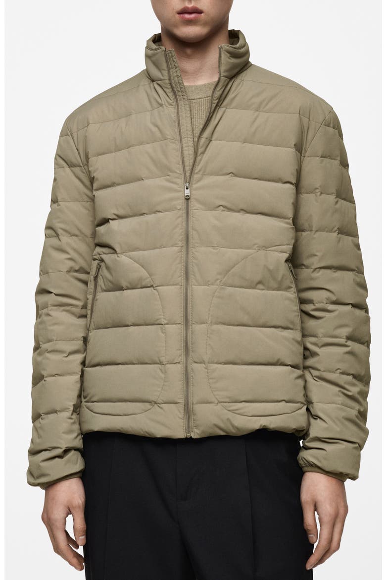 Water Repellent Quilted Down Jacket, Main, color, MEDIUM BROWN