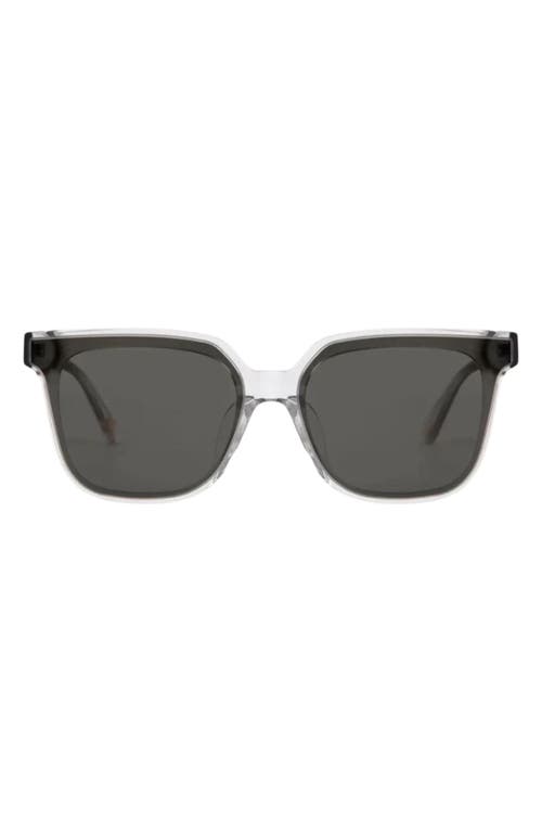 Mohala Eyewear Malia 55mm Low Nose Bridge Wide Width Polarized Square Sunglasses In Smoke/gray Lenses