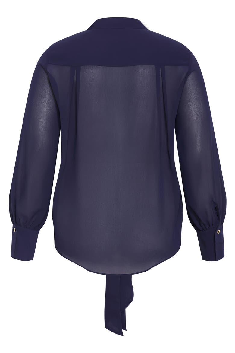 Jane Tie Hem Shirt, Alternate, color, NAVY