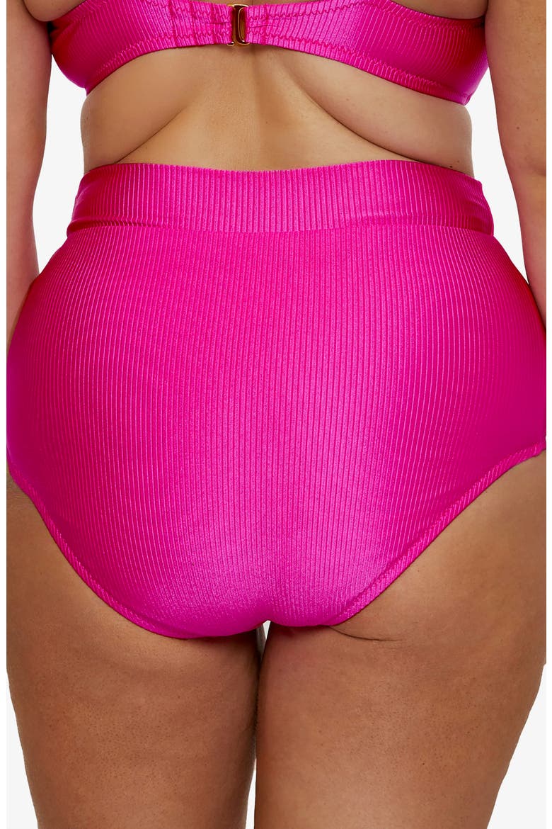 Monte Carlo Ruched High Waist Bikini Bottoms, Alternate, color, AZALEA