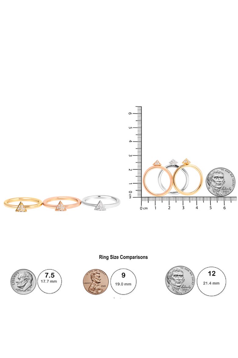 14K Tri Color Gold 1/3 Cttw Diamond Stackable Band Ring Set, Alternate, color, Yellow