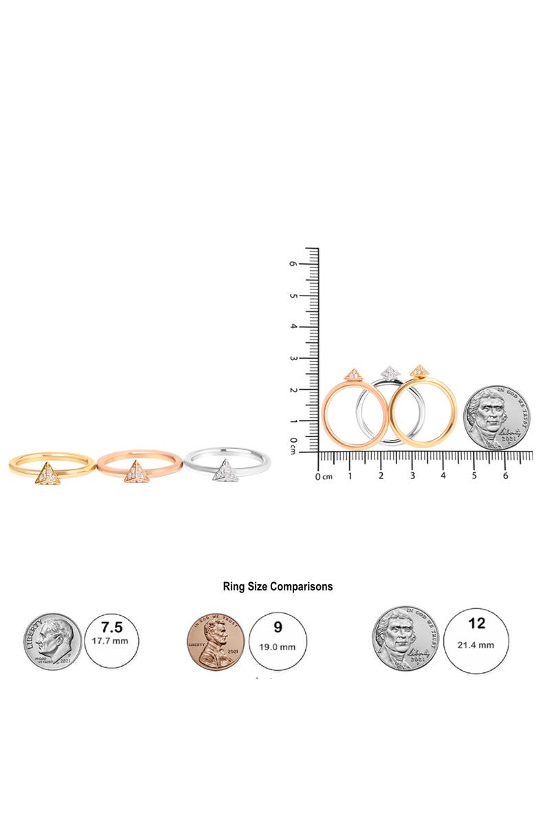 Haus of Brilliance 14K Tri Color Gold 1/3 Cttw Diamond Stackable Band Ring Set, Alternate, color, Yellow