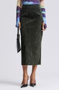 Avec Les Filles Leather Midi Skirt