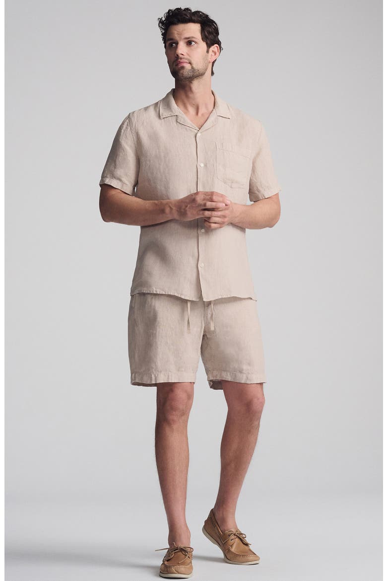 Linen Camp Shirt, Alternate, color, SAND