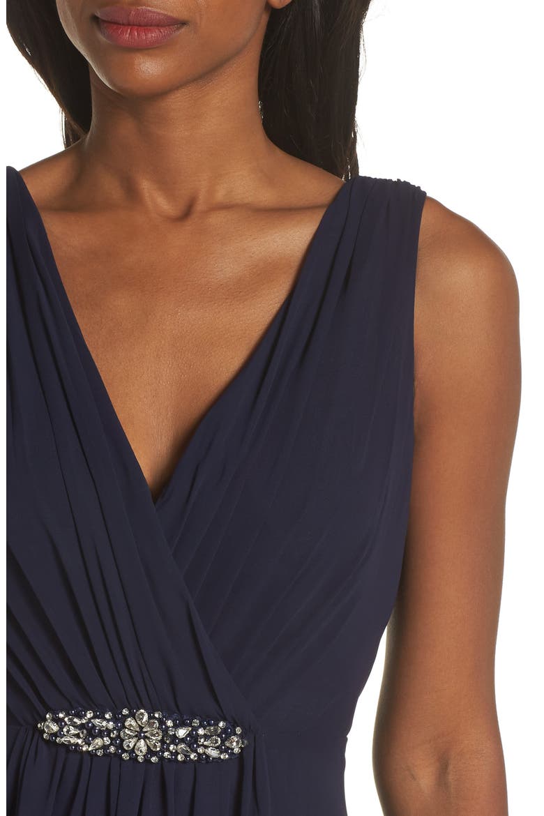 Embellished High/Low Chiffon Dress, Alternate, color, NAVY