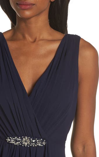 Embellished High/Low Chiffon Dress