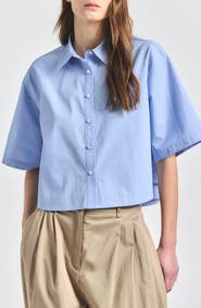 Derek Lam 10 Crosby Olivia Crop Woven Shirt