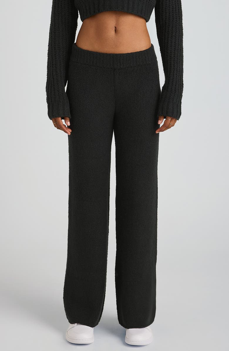 Florence by Mills Mid Rise Wide Leg Knit Pants, Main, color, Black