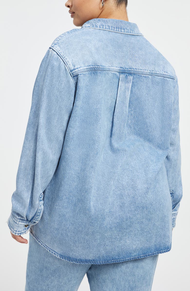 Good American Weightless Button-Up Shirt, Alternate, color,