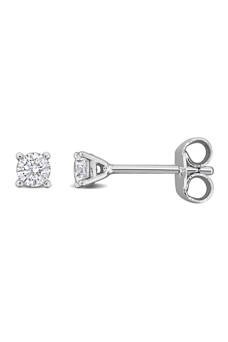 Lab-Grown Diamond Solitaire Stud Earrings Silver, Main, color, Sterling Silver