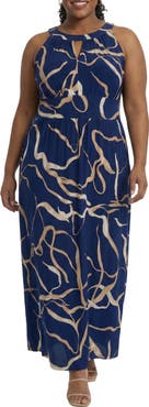London Times Morris Keyhole Sleeveless Maxi Dress
