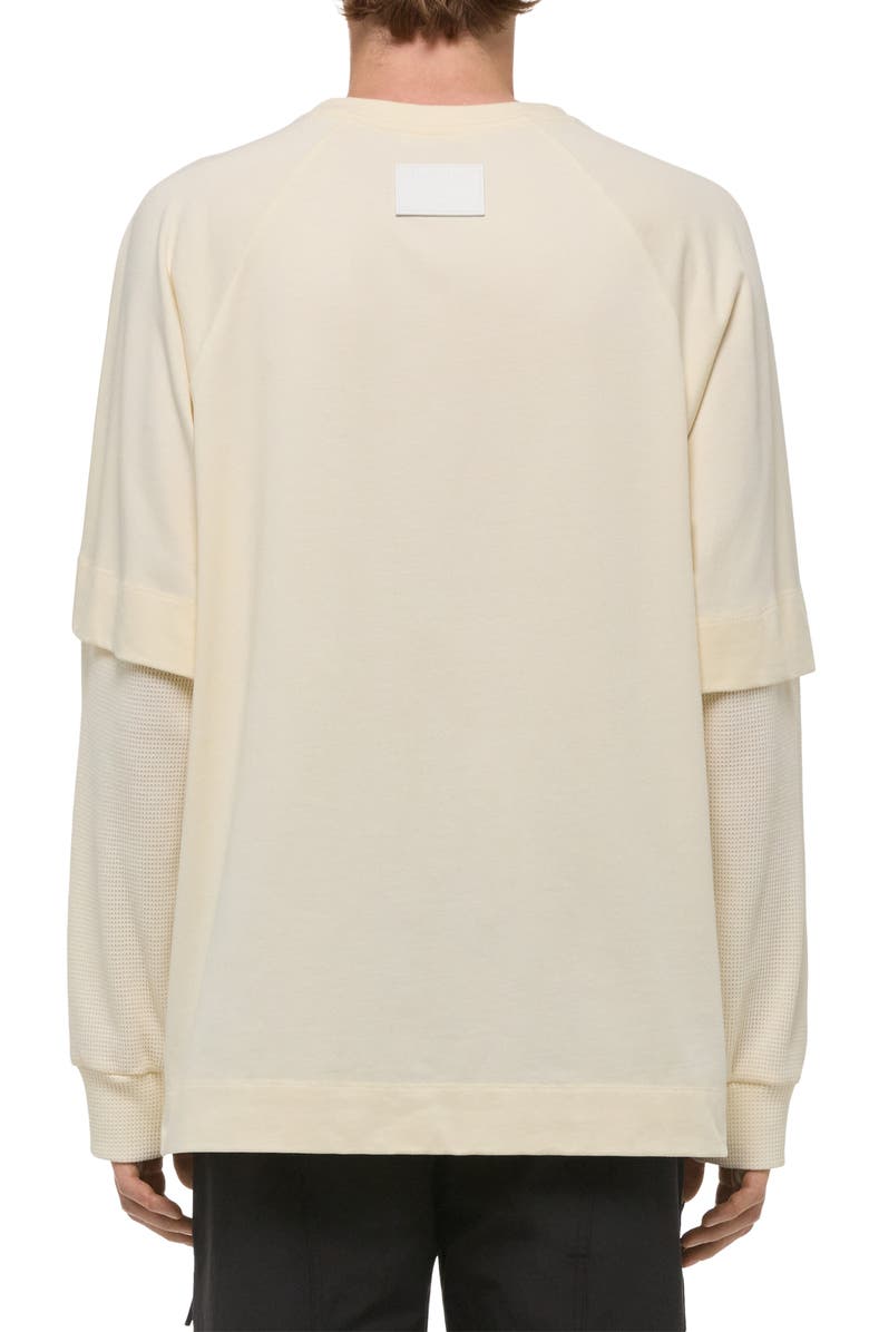 Helmut Lang Double Layer Waffle Stitch Top, Alternate, color, Winter White