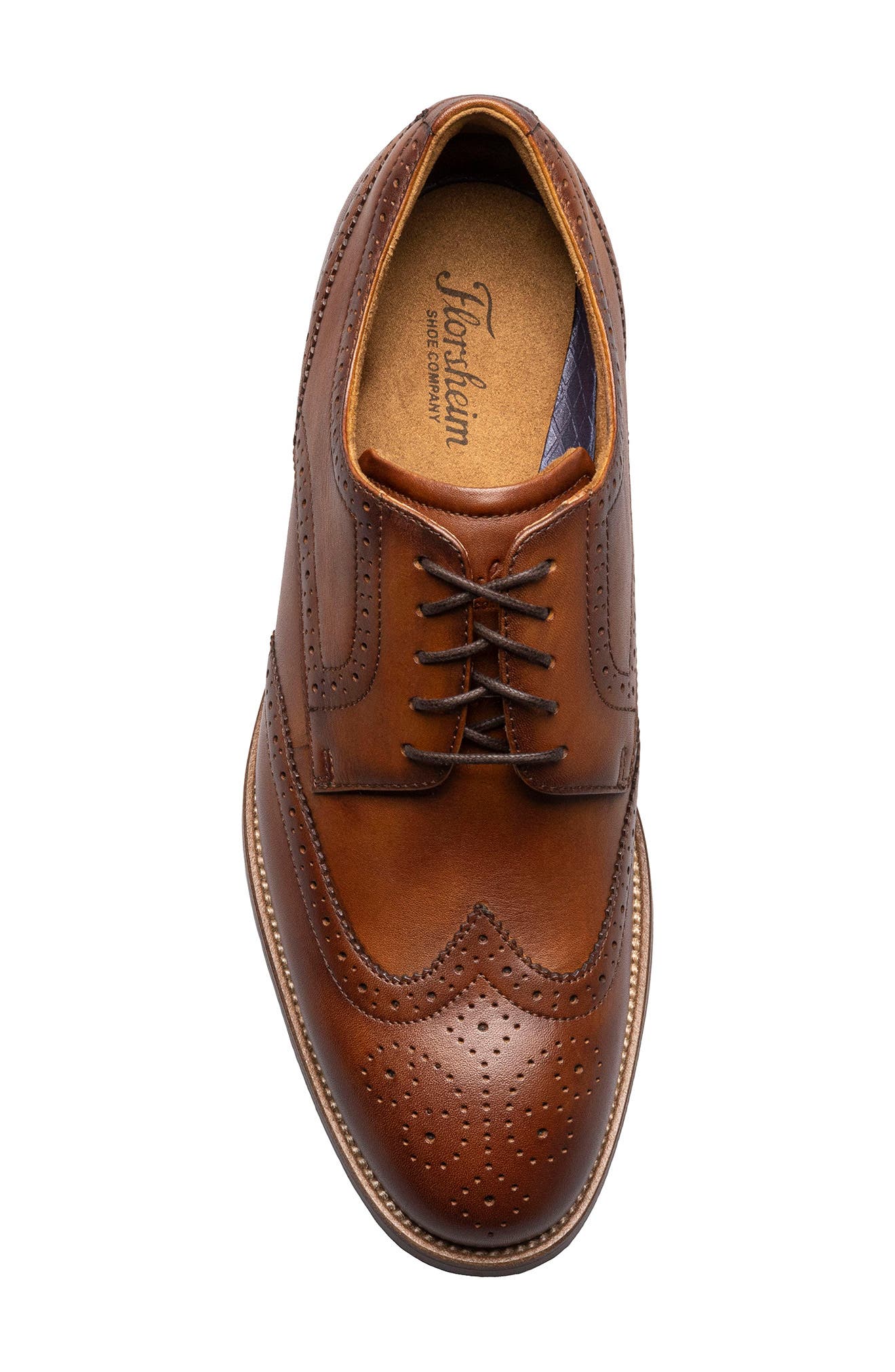 Florsheim Ruvo Wingtip Derby, Alternate, color, Cognac