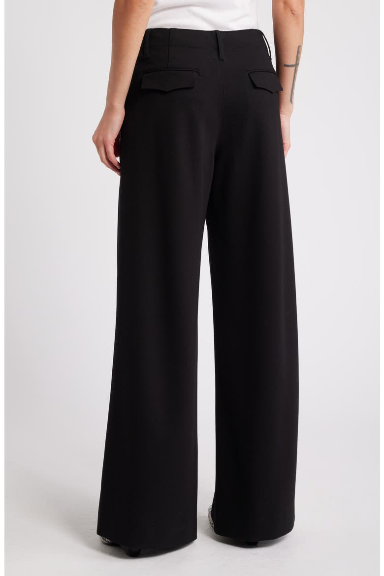 Sofie High Waist Wide Leg Ponte Knit Pants, Alternate, color, BLACK