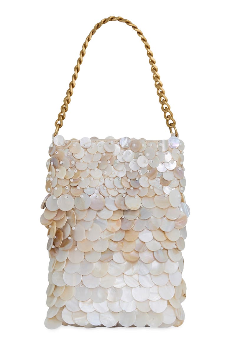 Ashlee Shimmery Phone Pouch, Main, color, NATURAL