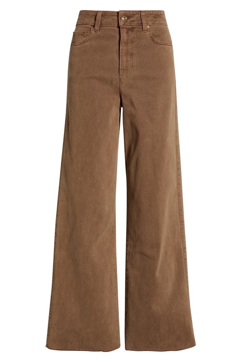 Anessa High Waist Raw Hem Wide Leg Jeans, Alternate, color, VINTAGE CANEWOOD