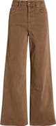 PAIGE Anessa High Waist Raw Hem Wide Leg Jeans